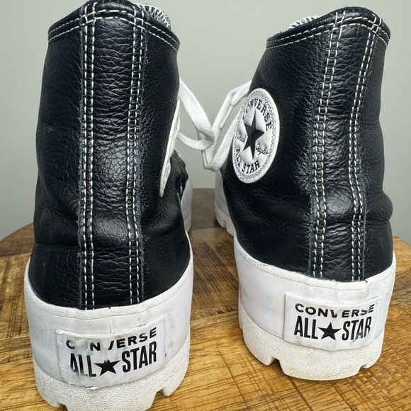 Converse All Star Lugged Platform High Top Leather Trainers Women's Sz 9 - Picture 6 of 10